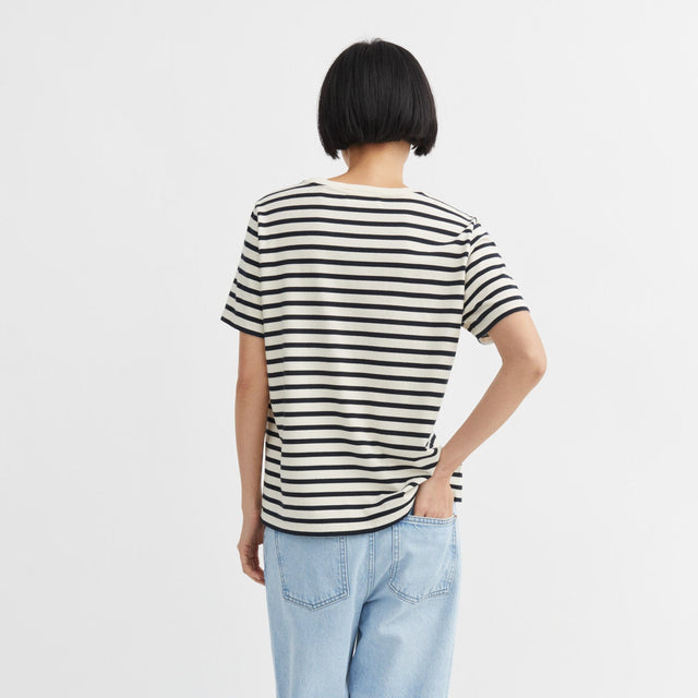 Loui Regular T-Shirt Navy/Hvid