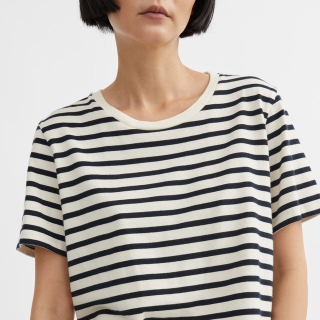 Loui Regular T-Shirt Navy/Hvid