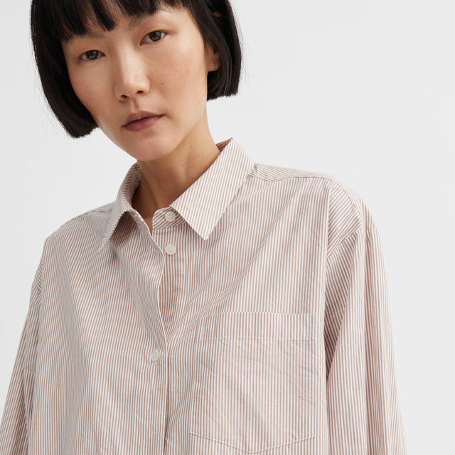 Edgar Shirt Warm beige/White stripe