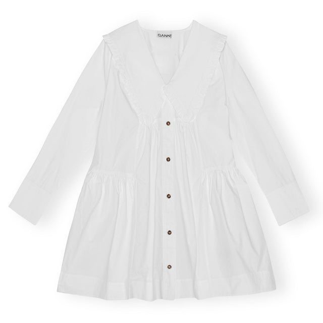 F8634 Mini Skjorte Kjole Hvid