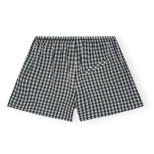 F9281 Seersucker Check Elasticated Shorts