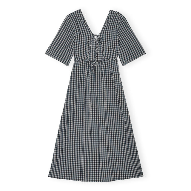 F9308 Seersucker Check Dress