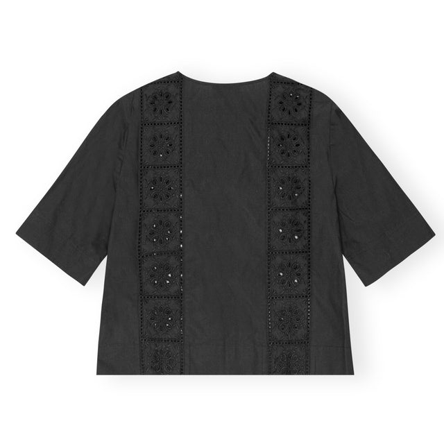 F9328 Broderie Anglaise Blouse Black