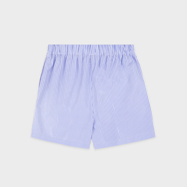 Hotel du Cap Cursive Poplin Shorts Blue Stripes