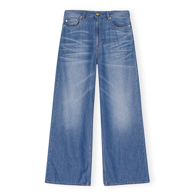 J1487 Wide Jeans Blå