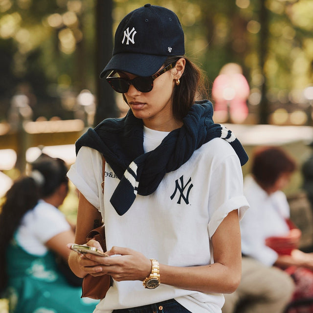 Yankees Serif Wool Hat Navy