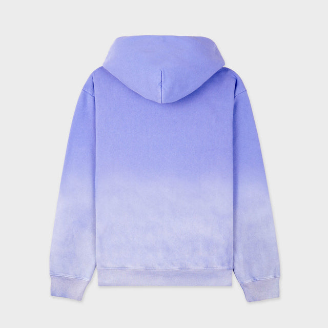 Serif Logo Hoodie Dip Dye Blå/Hvid