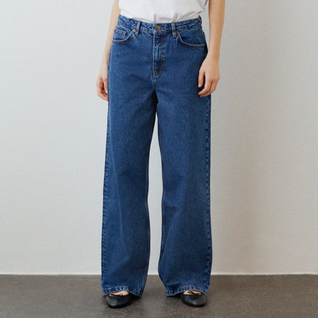 Willow Wide Jeans Denim Mid Blue