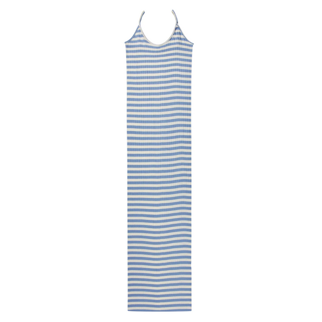 NPS Strap Dress Broadway Stripe Light Blue/Ecru