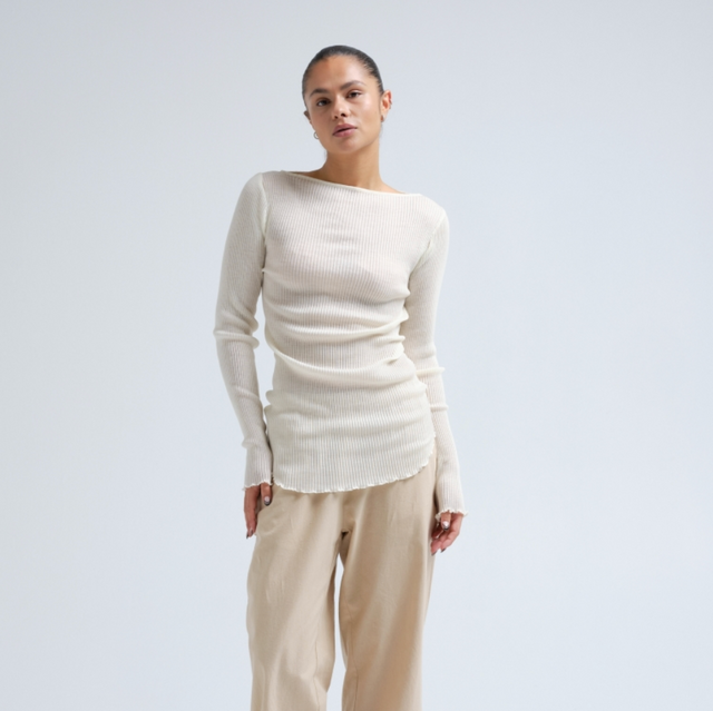 Elegant Merino Wool Off White