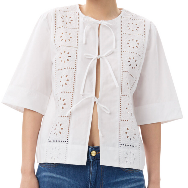 F9655 Broderie Anglaise Blouse White