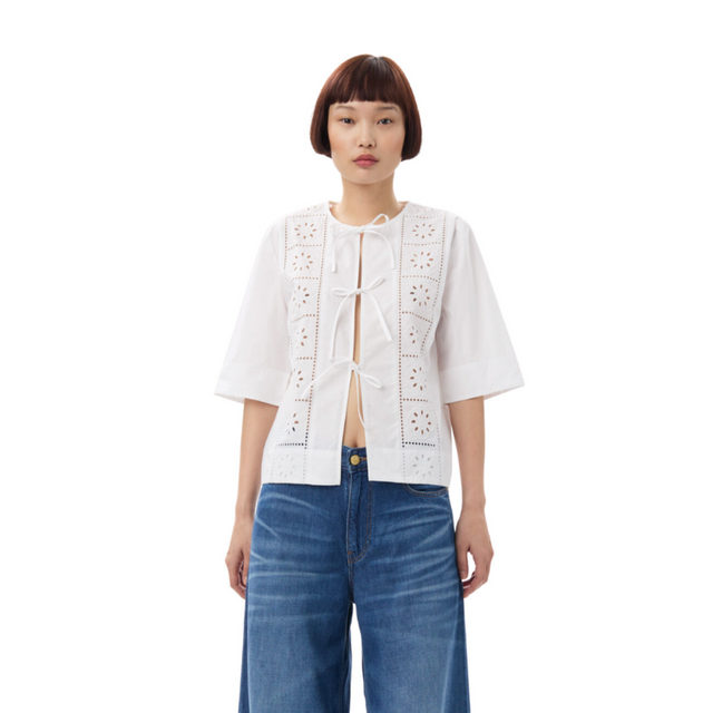F9655 Broderie Anglaise Blouse White