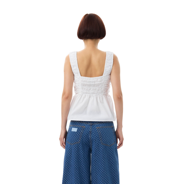 F9646 Smock Strap Top White