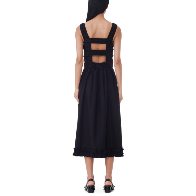 F9344 Strap Smock Dress Black