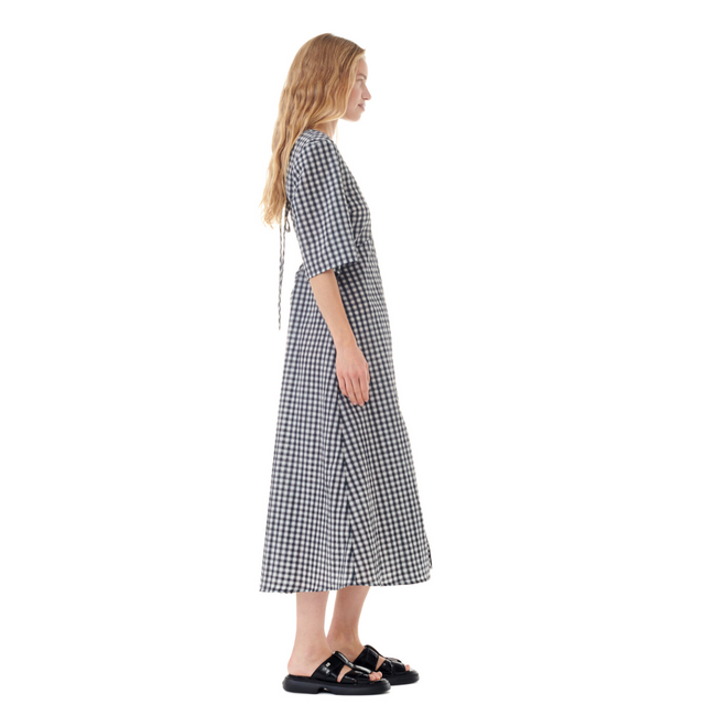 F9308 Seersucker Check Dress