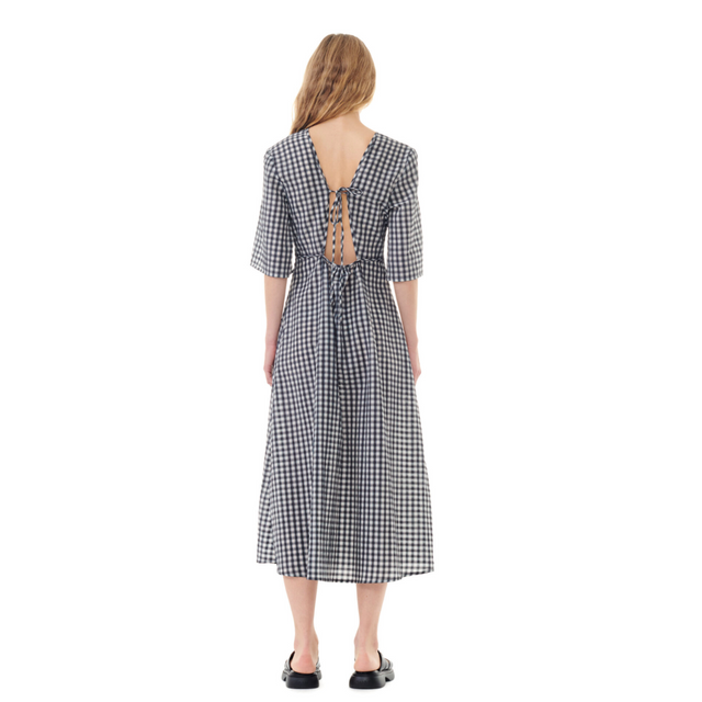 F9308 Seersucker Check Dress