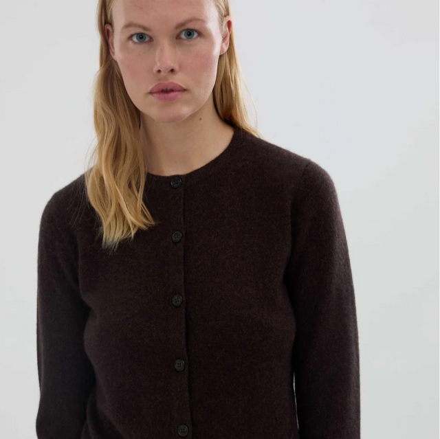 Women's O-cardigan Black Truffle/Mørkebrun