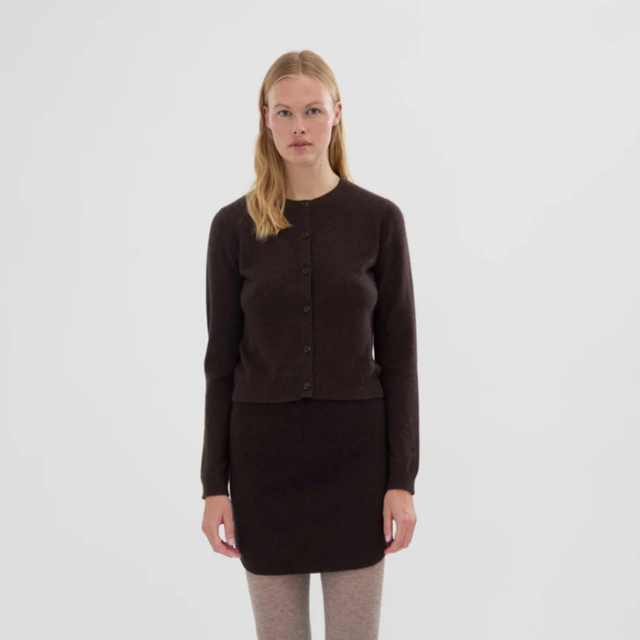 Women's O-cardigan Black Truffle/Mørkebrun