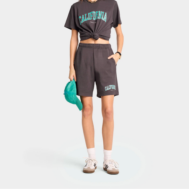 Italic Logo Embroidered Gym Shorts Blå/Hvid