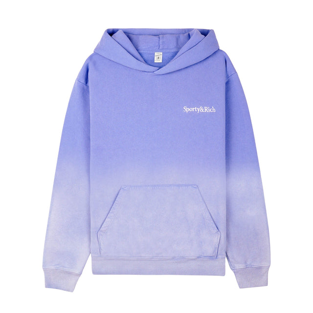 Serif Logo Hoodie Dip Dye Blå/Hvid