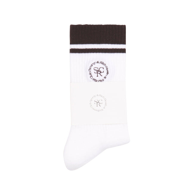SRHWC Embroidered Socks White/Brown