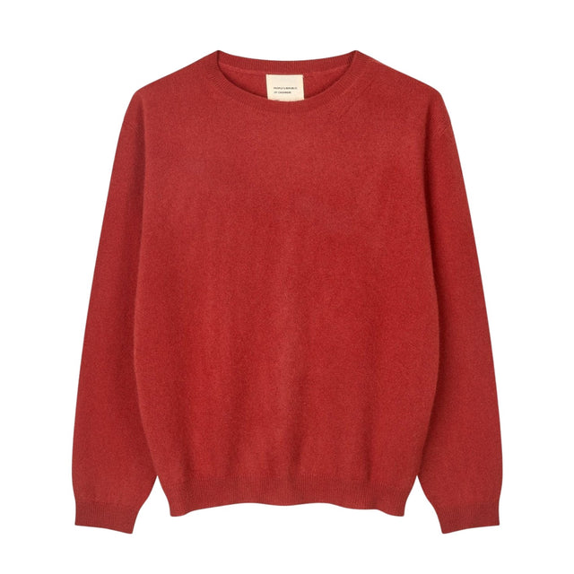 Women's Oversized Roundneck Red Melange