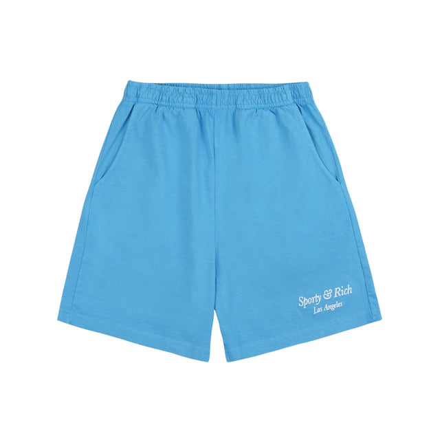 Italic Logo Embroidered Gym Shorts Blå/Hvid