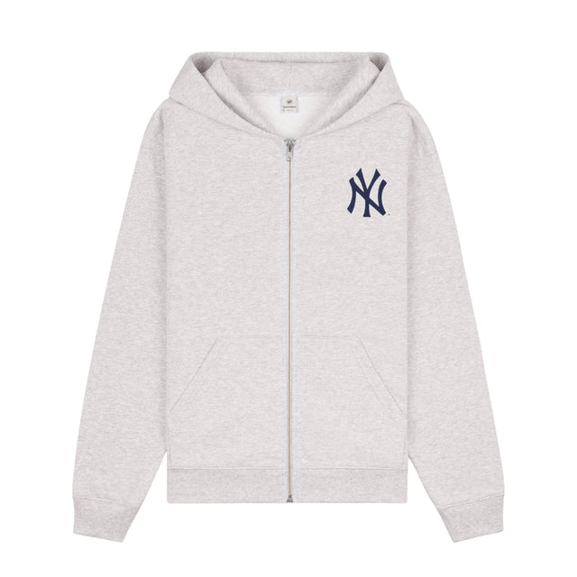 Yankees Serif Zip Hoodie Gray