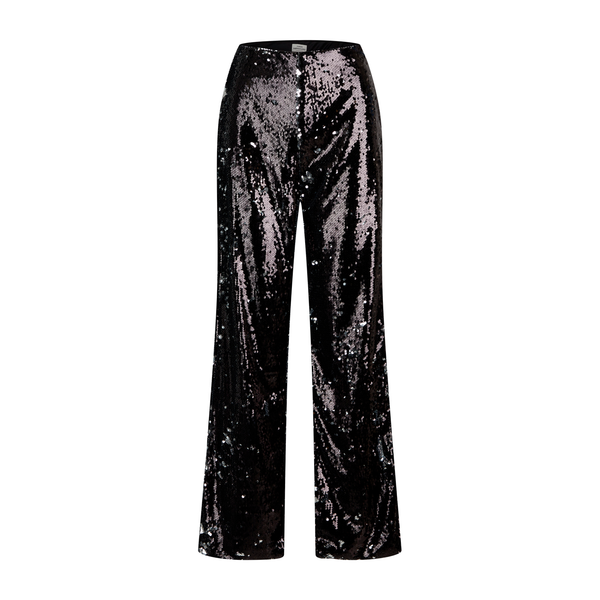 Mads Nørgaard JERSEY PANTS - Trousers - glitter stripe/ silver/silver-coloured  - Zalando.de